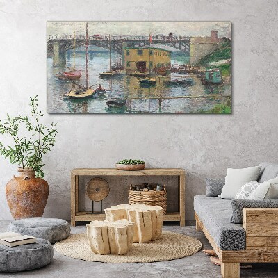 A peaceful port in pastel colors Canvas print