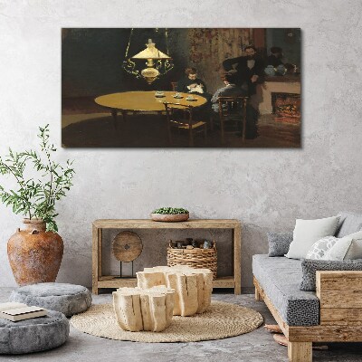 Evening at the table Canvas print
