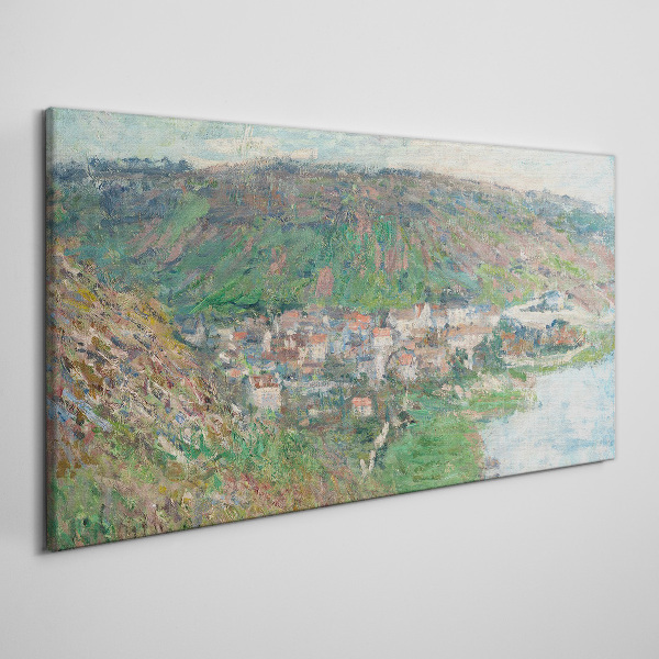Spring landscape by the river Canvas print