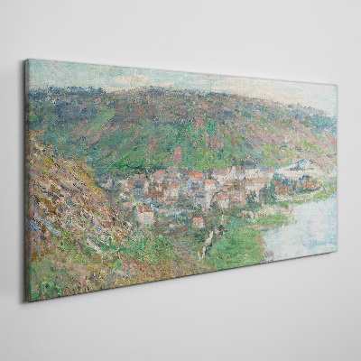 Spring landscape by the river Canvas print