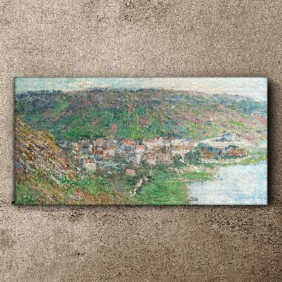 Spring landscape by the river Canvas print