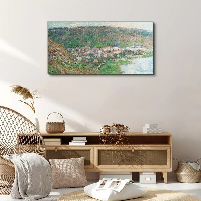 Spring landscape by the river Canvas print