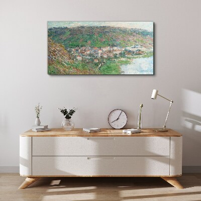Spring landscape by the river Canvas print