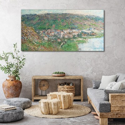 Spring landscape by the river Canvas print
