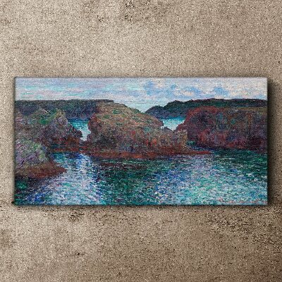 Rocks ocean monet Canvas print