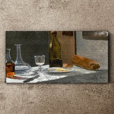 Still life with bottles and glass Canvas print