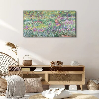 Flower garden in the spring sun Canvas print