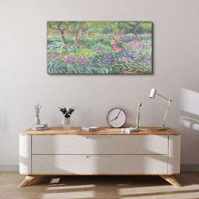 Flower garden in the spring sun Canvas print