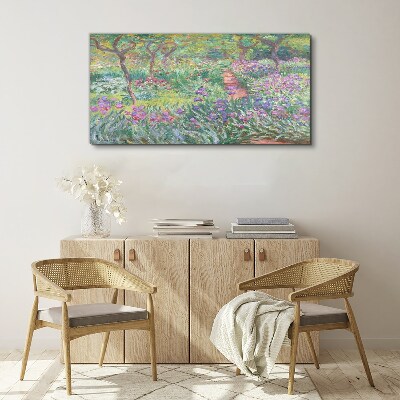 Flower garden in the spring sun Canvas print