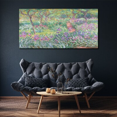 Flower garden in the spring sun Canvas print