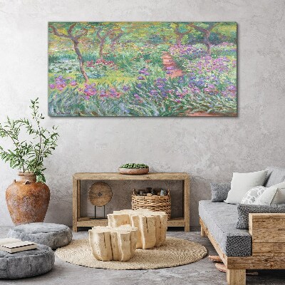 Flower garden in the spring sun Canvas print