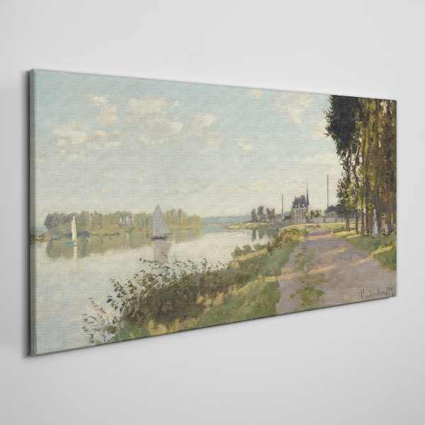 A peaceful landscape by the river Canvas print