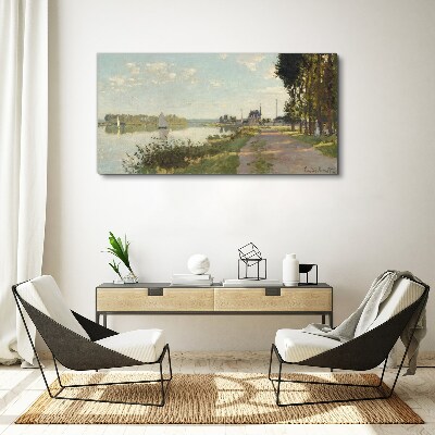 A peaceful landscape by the river Canvas print