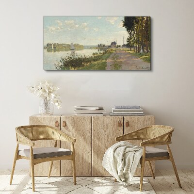 A peaceful landscape by the river Canvas print
