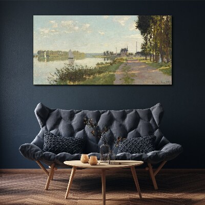 A peaceful landscape by the river Canvas print