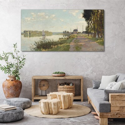A peaceful landscape by the river Canvas print