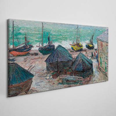 Sea port with boats Canvas print