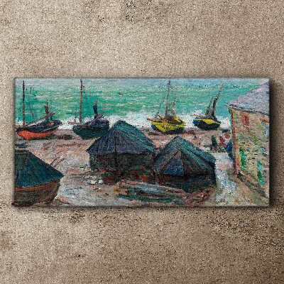 Sea port with boats Canvas print