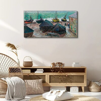 Sea port with boats Canvas print