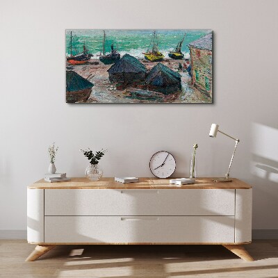 Sea port with boats Canvas print