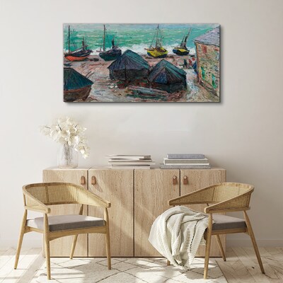 Sea port with boats Canvas print