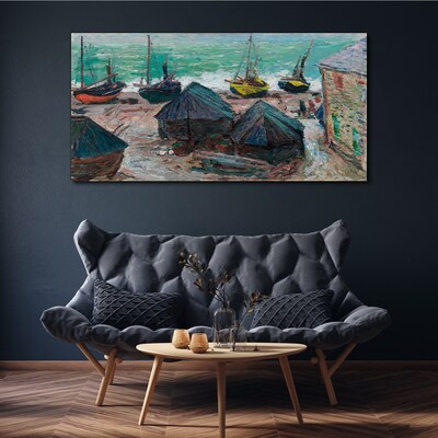 Sea port with boats Canvas print