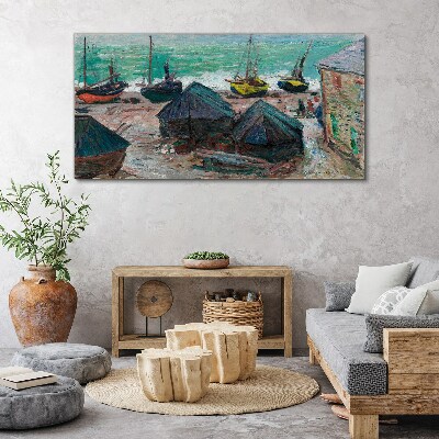 Sea port with boats Canvas print