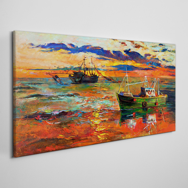 Ocean ships sky Canvas Wall art