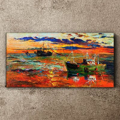 Sunset over the sea Canvas Wall art