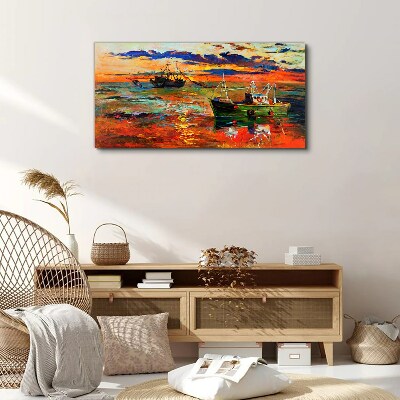Sunset over the sea Canvas Wall art