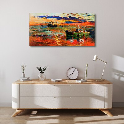 Sunset over the sea Canvas Wall art