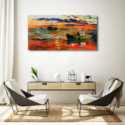 Sunset over the sea Canvas Wall art