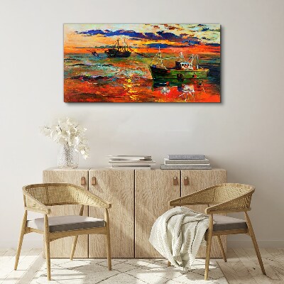 Sunset over the sea Canvas Wall art