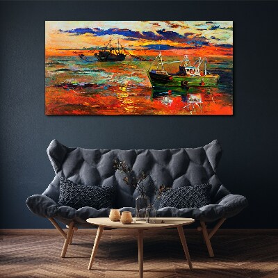 Sunset over the sea Canvas Wall art