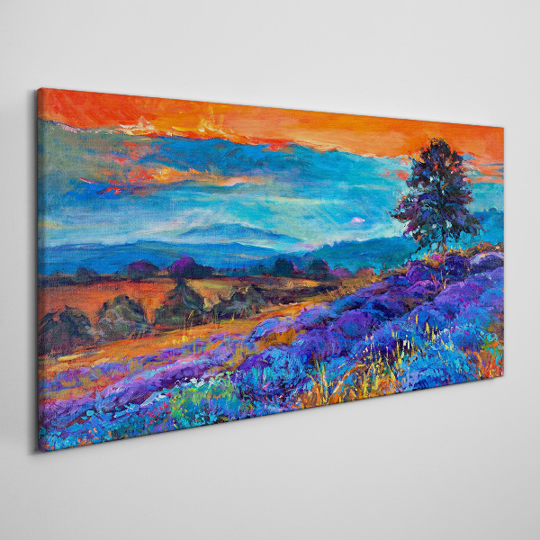 Colorful landscape in sunset Canvas Wall art