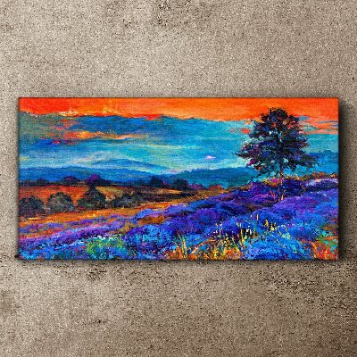 Colorful landscape in sunset Canvas Wall art