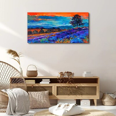 Colorful landscape in sunset Canvas Wall art