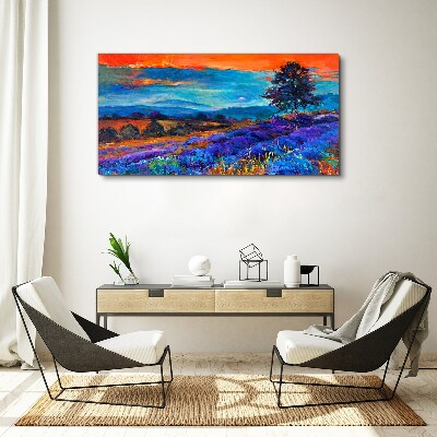 Colorful landscape in sunset Canvas Wall art