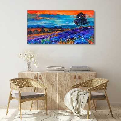 Colorful landscape in sunset Canvas Wall art