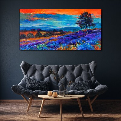 Colorful landscape in sunset Canvas Wall art