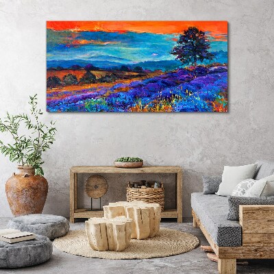 Colorful landscape in sunset Canvas Wall art