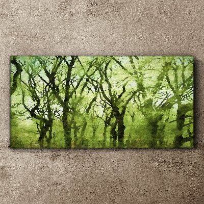 Green forests in misty light Canvas Wall art