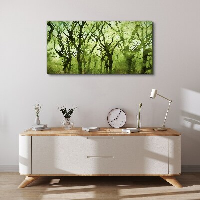 Green forests in misty light Canvas Wall art