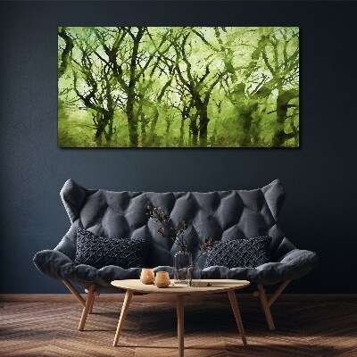 Green forests in misty light Canvas Wall art