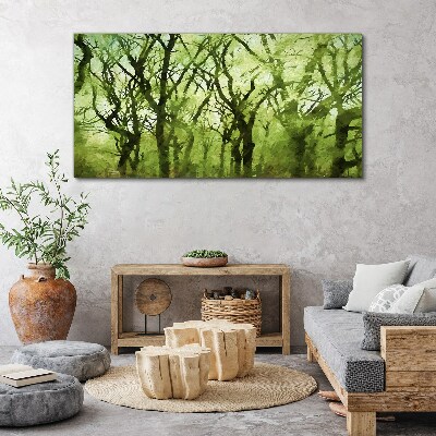 Green forests in misty light Canvas Wall art