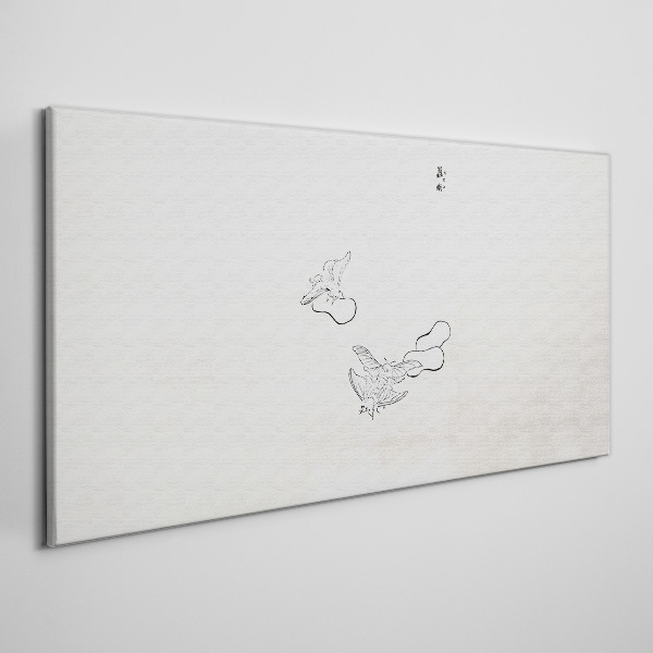 Delicate birds on the background Canvas print