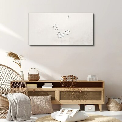 Delicate birds on the background Canvas print