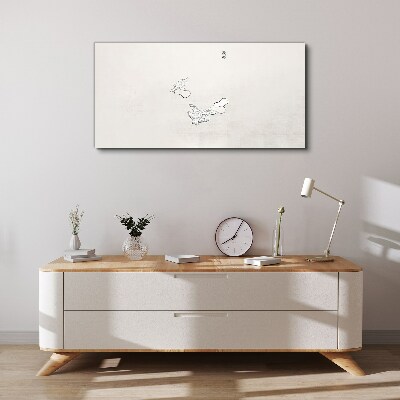 Delicate birds on the background Canvas print