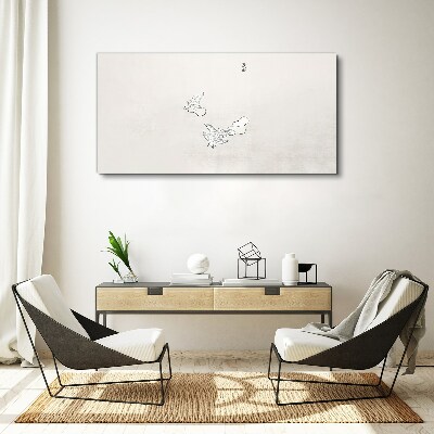 Delicate birds on the background Canvas print