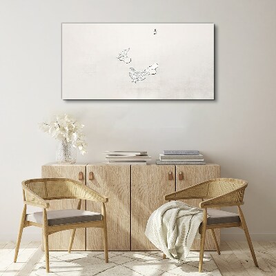Delicate birds on the background Canvas print